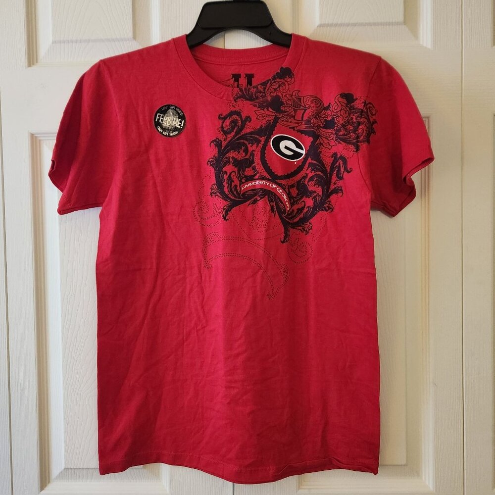 University Of Georgia Bulldogs Red Graphic T-Shirt My U Vintage Soft Cotton S